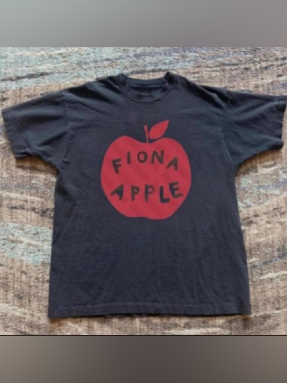 Fiona Apple Black Tee with Red Apple Graphic T Shirt